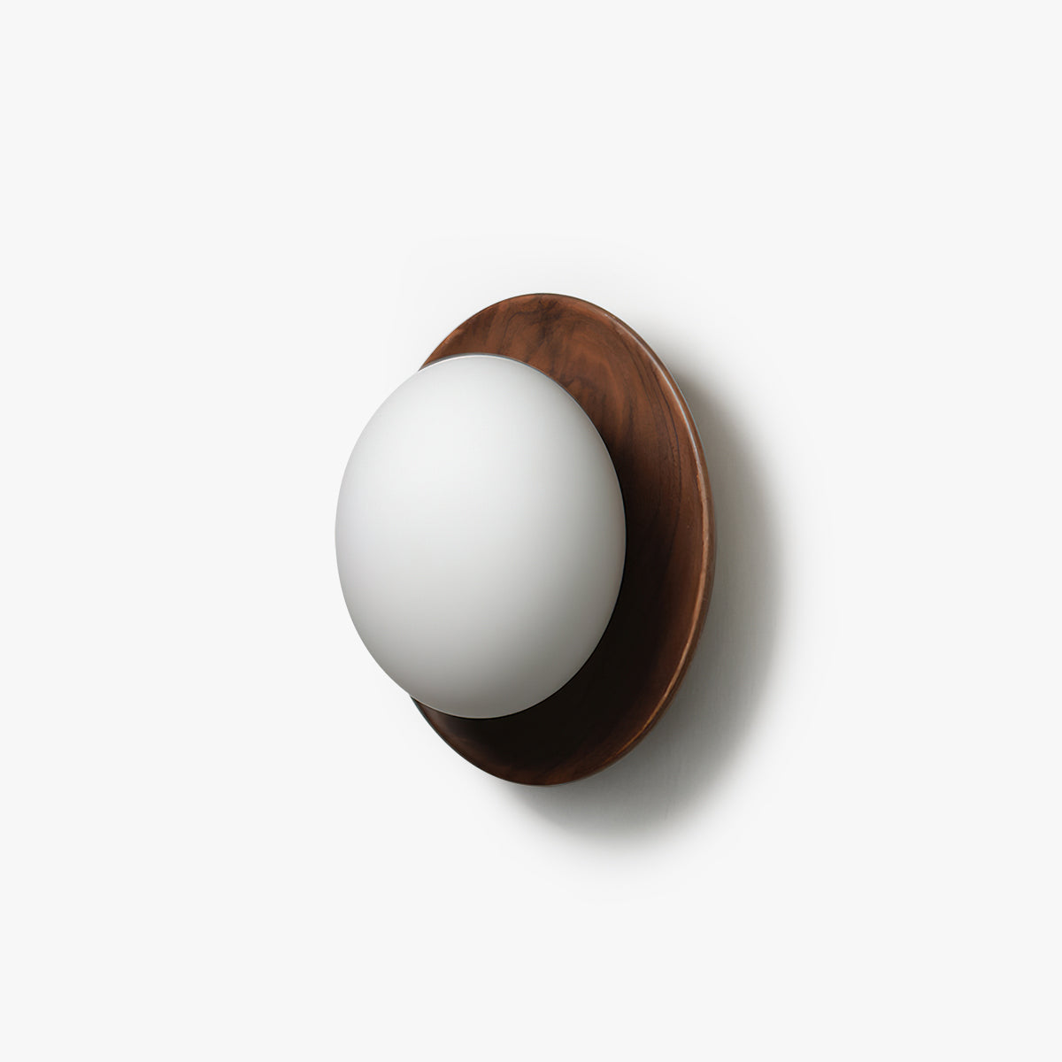 Hardwood Backplate Glass Dome LED Wall Light