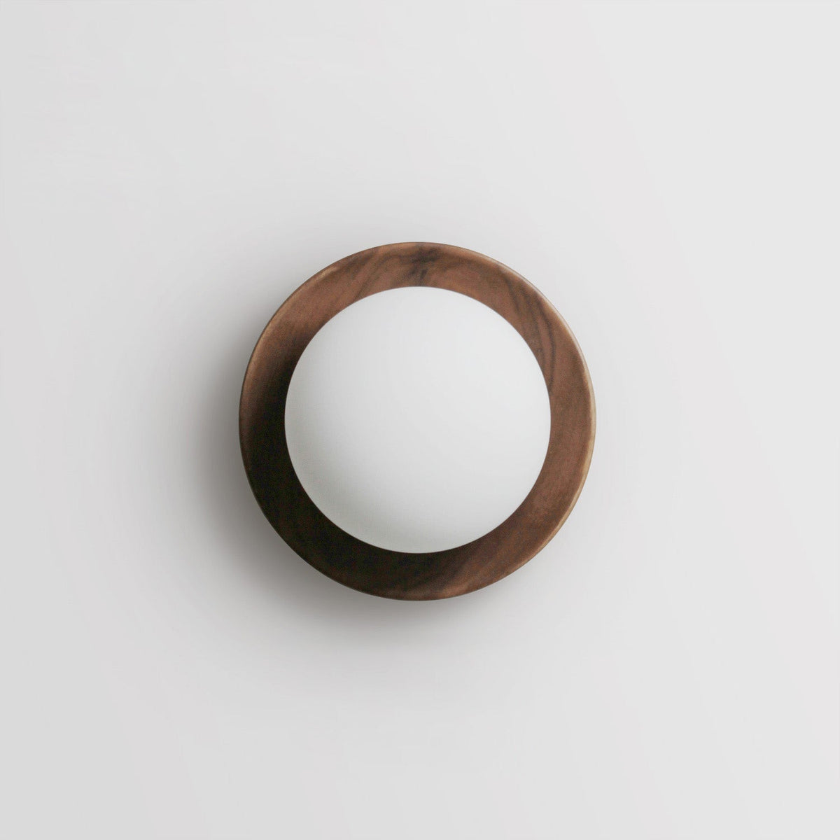 Hardwood Backplate Glass Dome LED Wall Light
