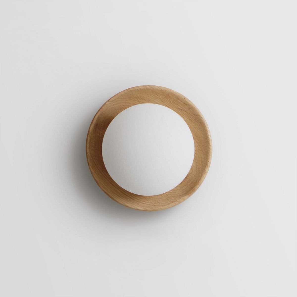 Hardwood Backplate Glass Dome LED Wall Light
