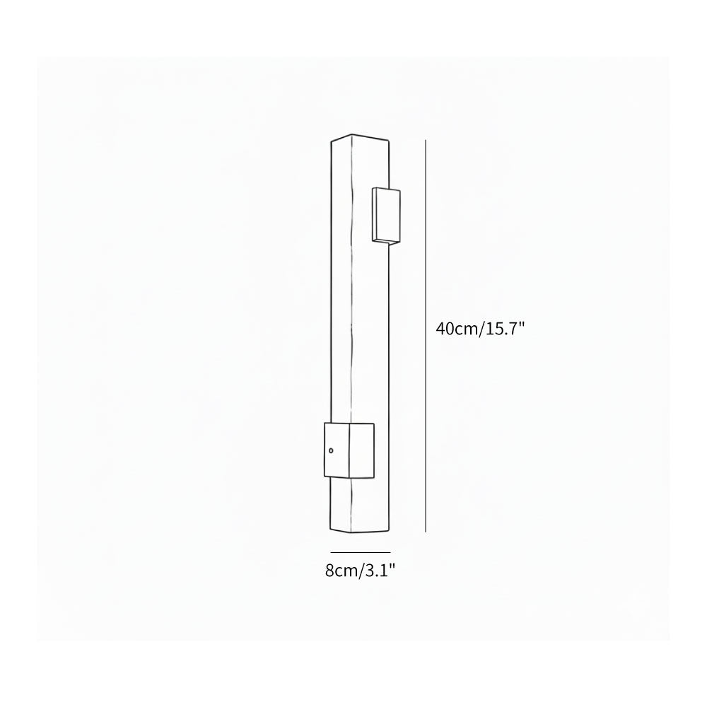 Elongated Alabaster Brass LED Wall Light