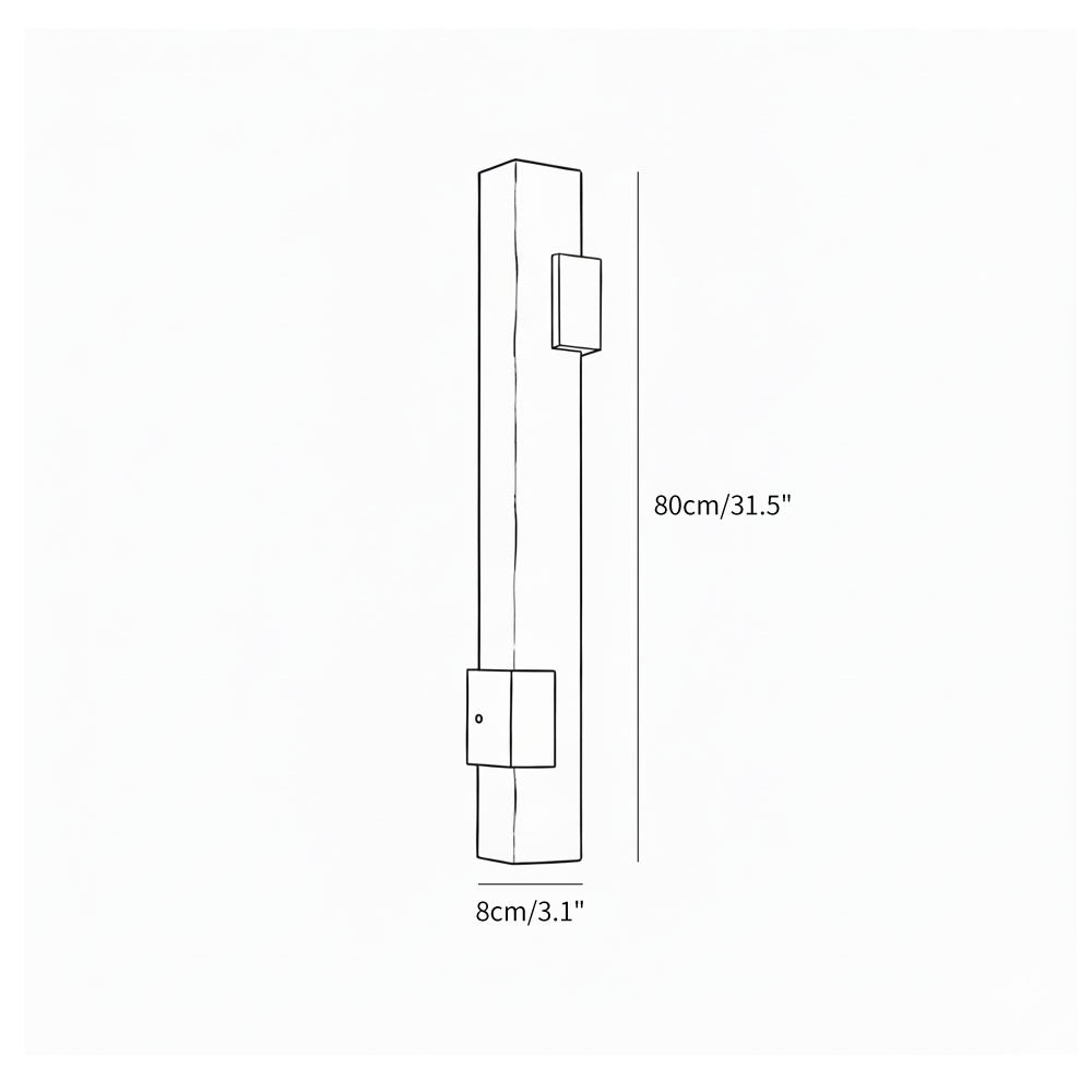 Elongated Alabaster Brass LED Wall Light