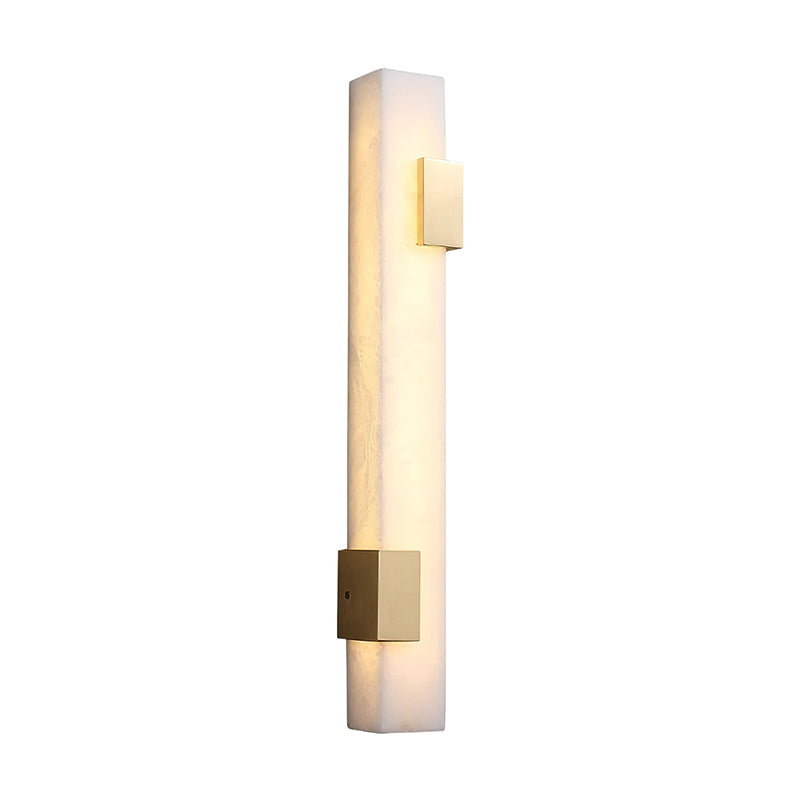 Elongated Alabaster Brass LED Wall Light