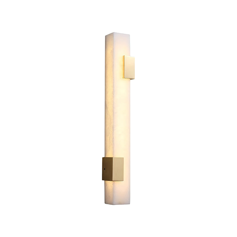 Elongated Alabaster Brass LED Wall Light