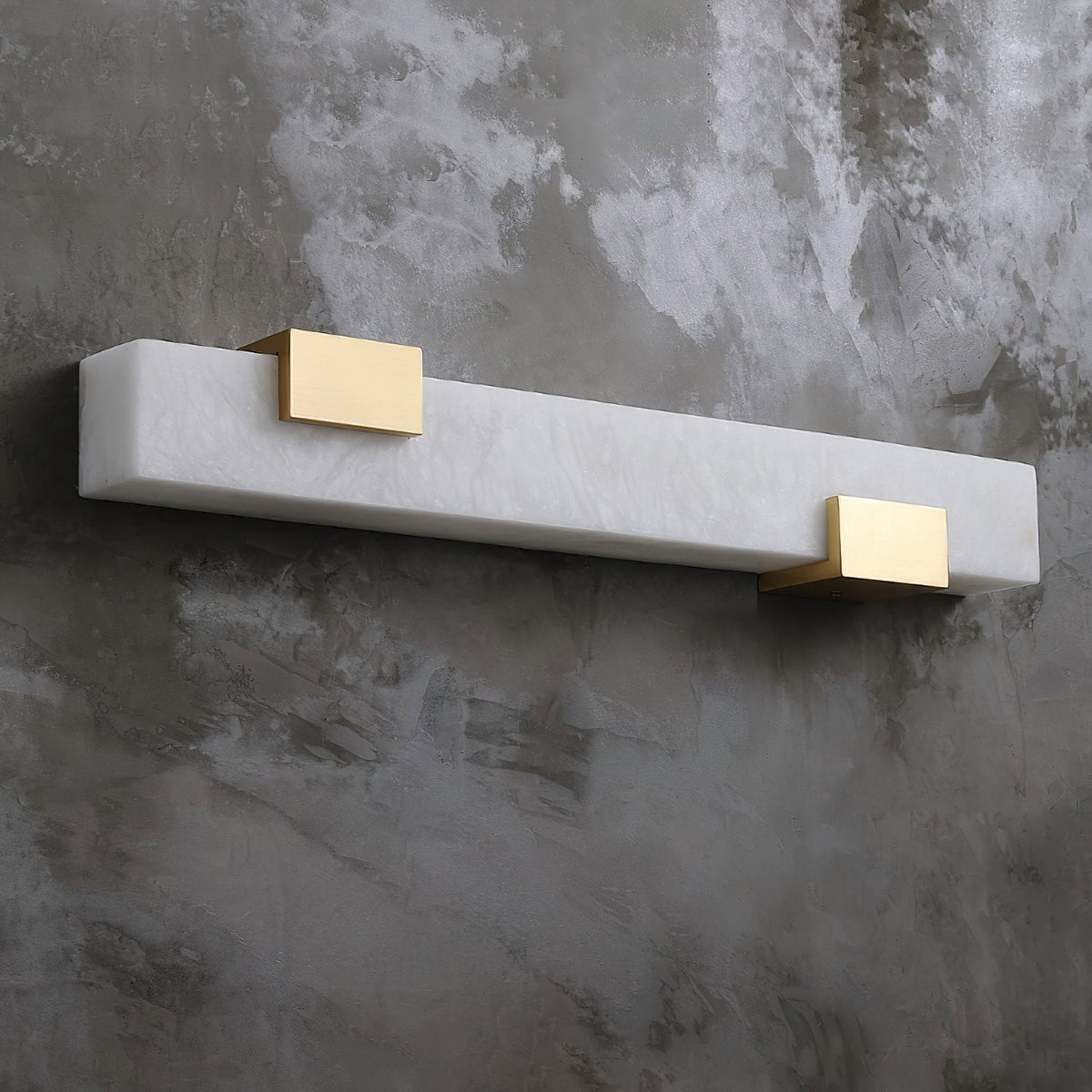 Elongated Alabaster Brass LED Wall Light