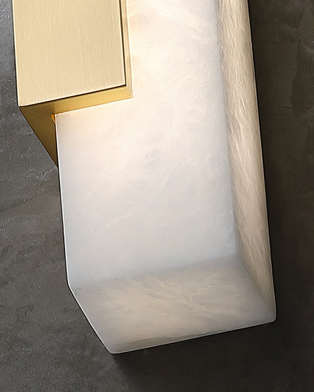 Elongated Alabaster Brass LED Wall Light