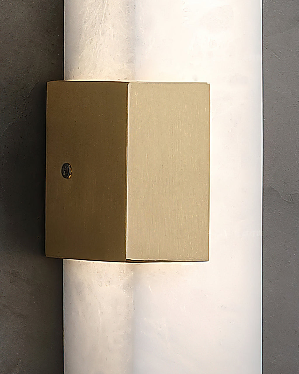 Elongated Alabaster Brass LED Wall Light