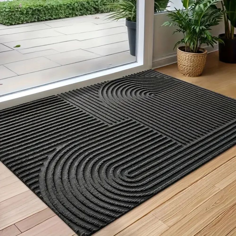 Curved Line Microfiber Door Mat