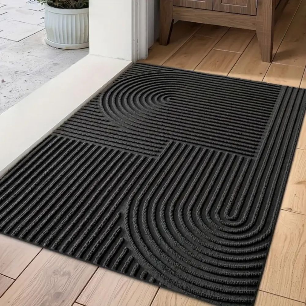 Curved Line Microfiber Door Mat