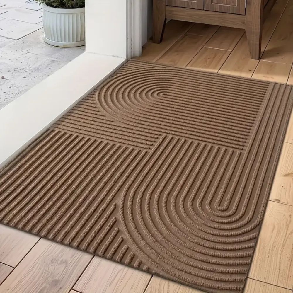 Curved Line Microfiber Door Mat