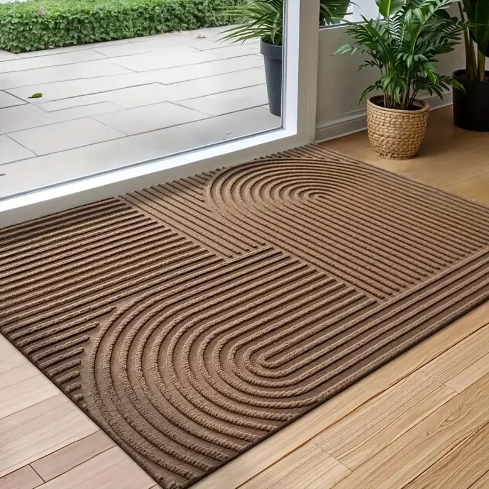 Curved Line Microfiber Door Mat