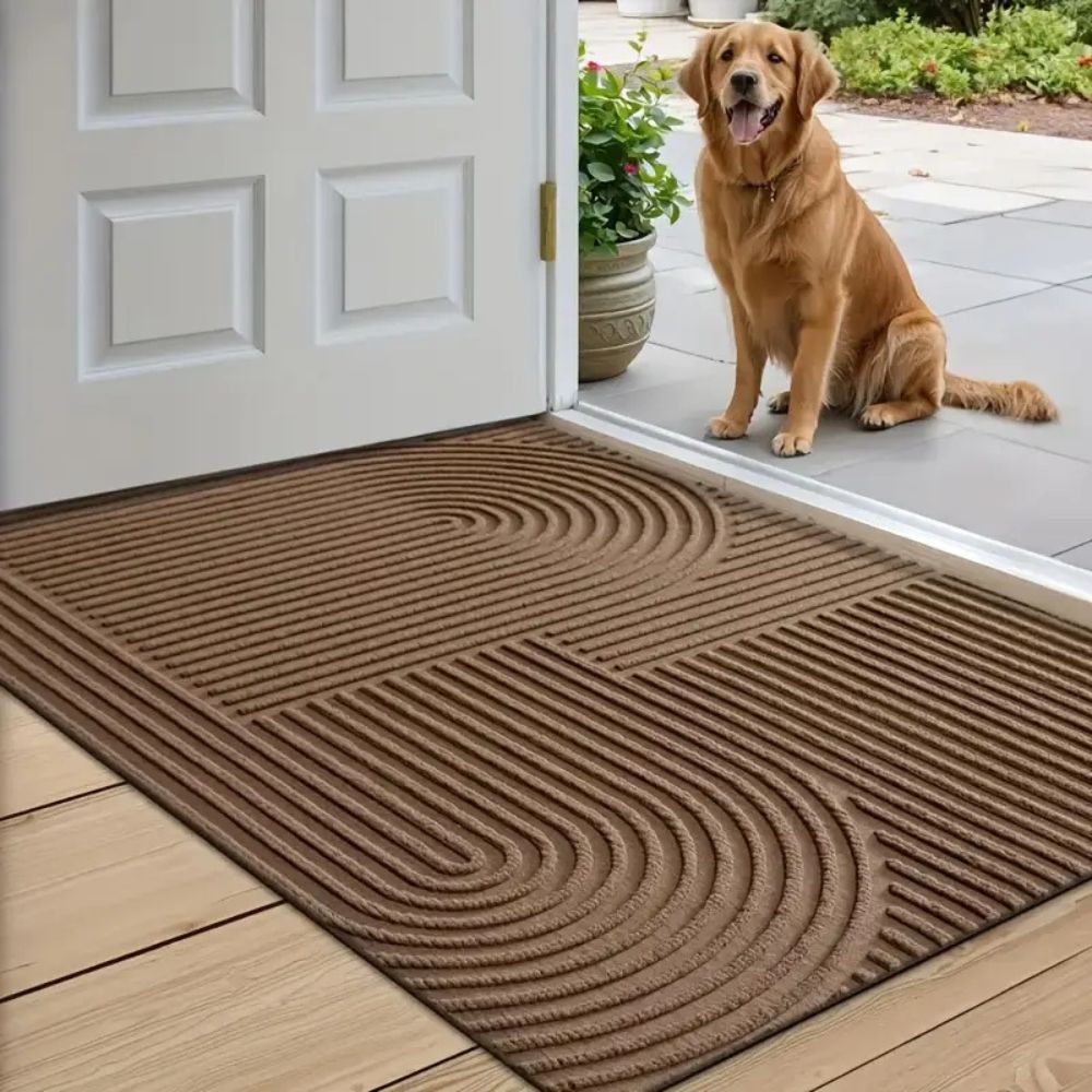 Curved Line Microfiber Door Mat