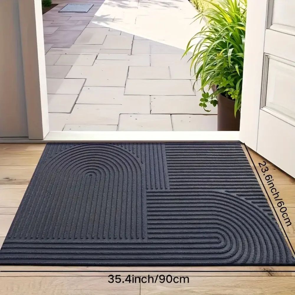 Curved Line Microfiber Door Mat