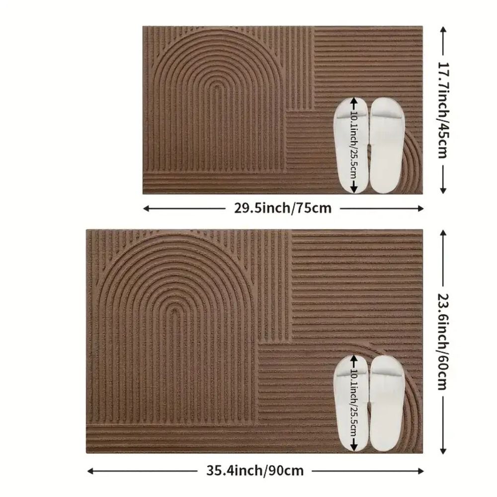 Curved Line Microfiber Door Mat