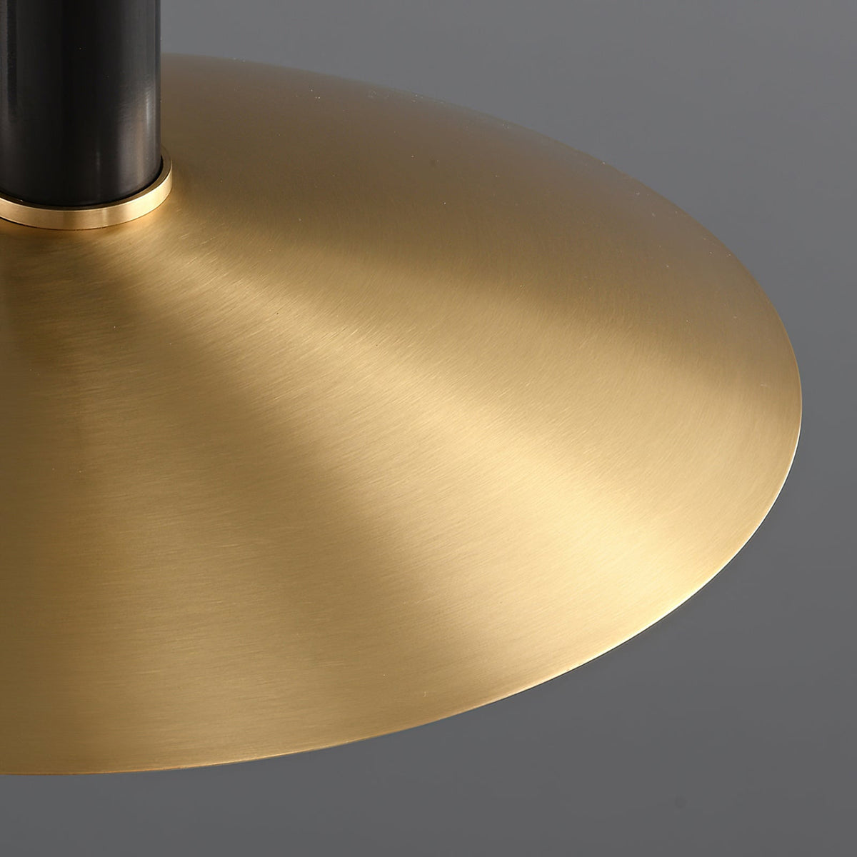 Wide Brass Shade Pendant Light