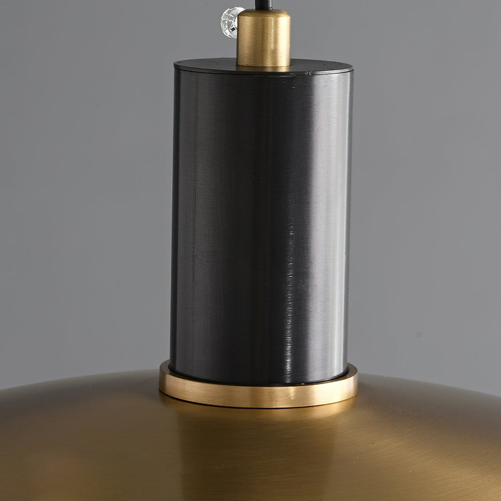 Wide Brass Shade Pendant Light