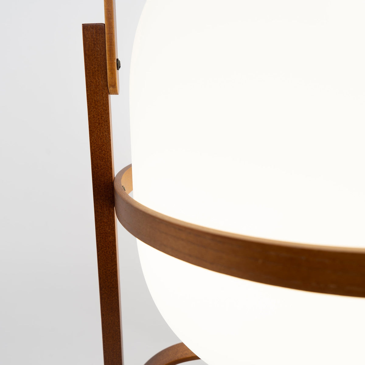 Wooden Frame Glass Lantern Table Lamp