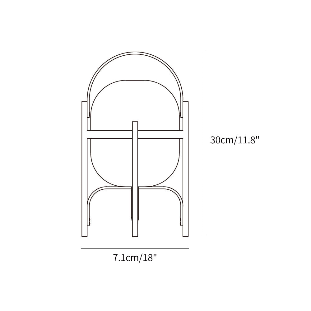 Wooden Frame Glass Lantern Table Lamp
