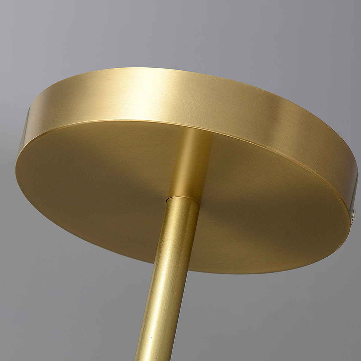 Angular Brass Arm Glass Globe Chandelier