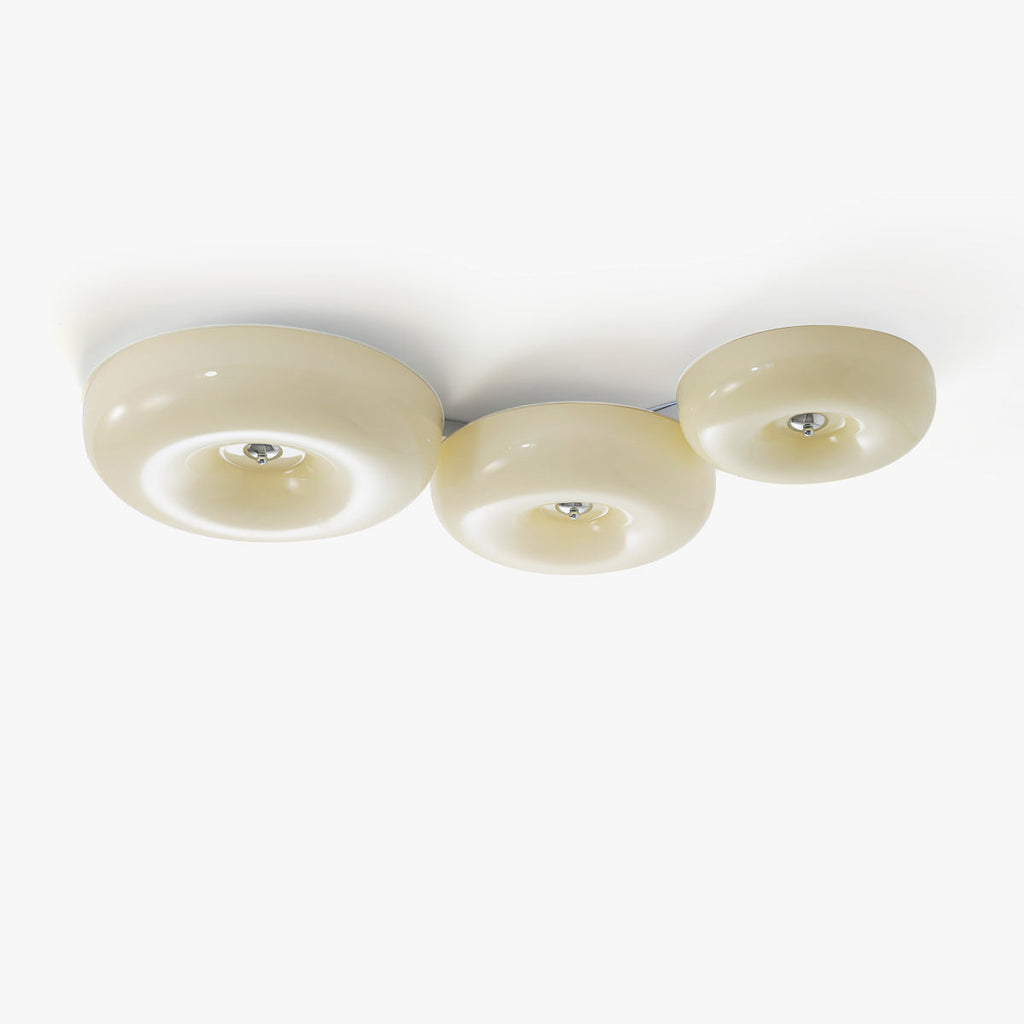 Twin Glossy Dome LED Flush Ceiling Light