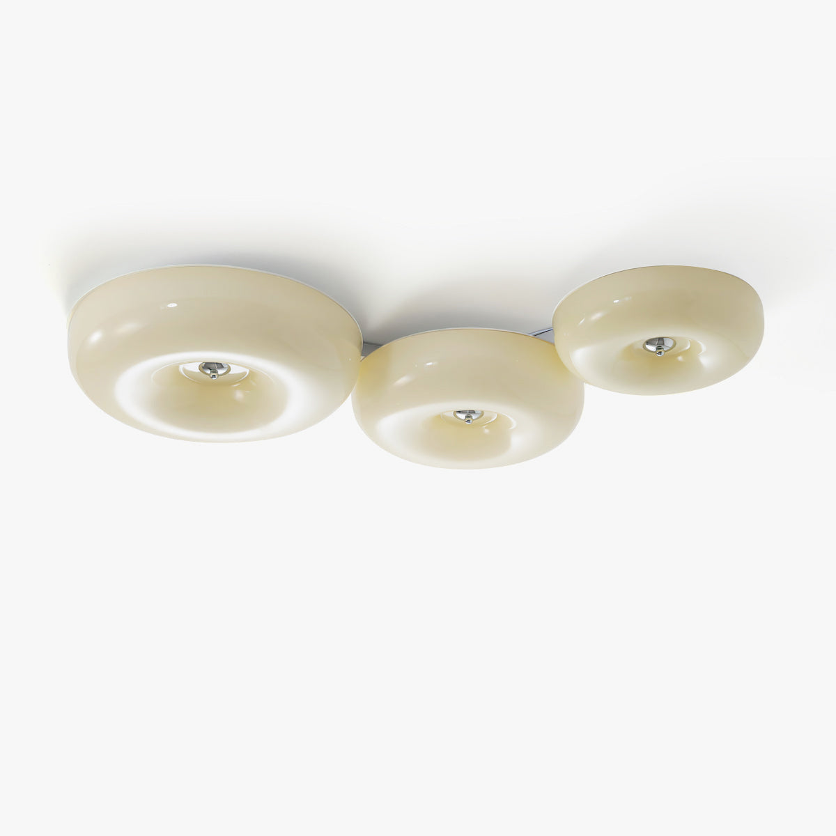 Twin Glossy Dome LED Flush Ceiling Light