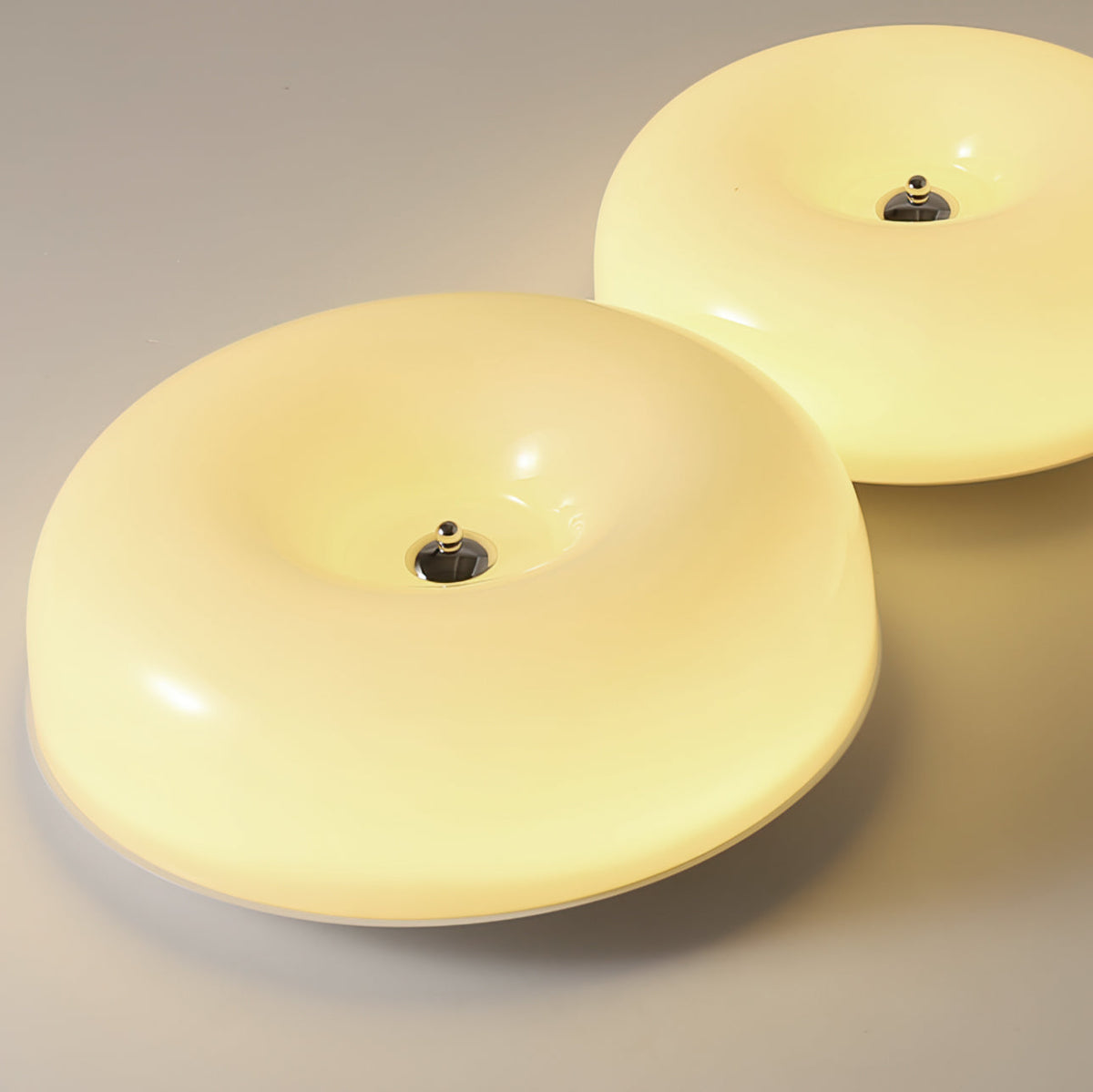 Twin Glossy Dome LED Flush Ceiling Light