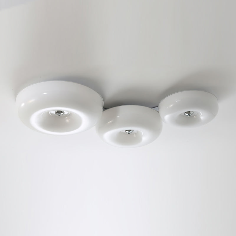Twin Glossy Dome LED Flush Ceiling Light