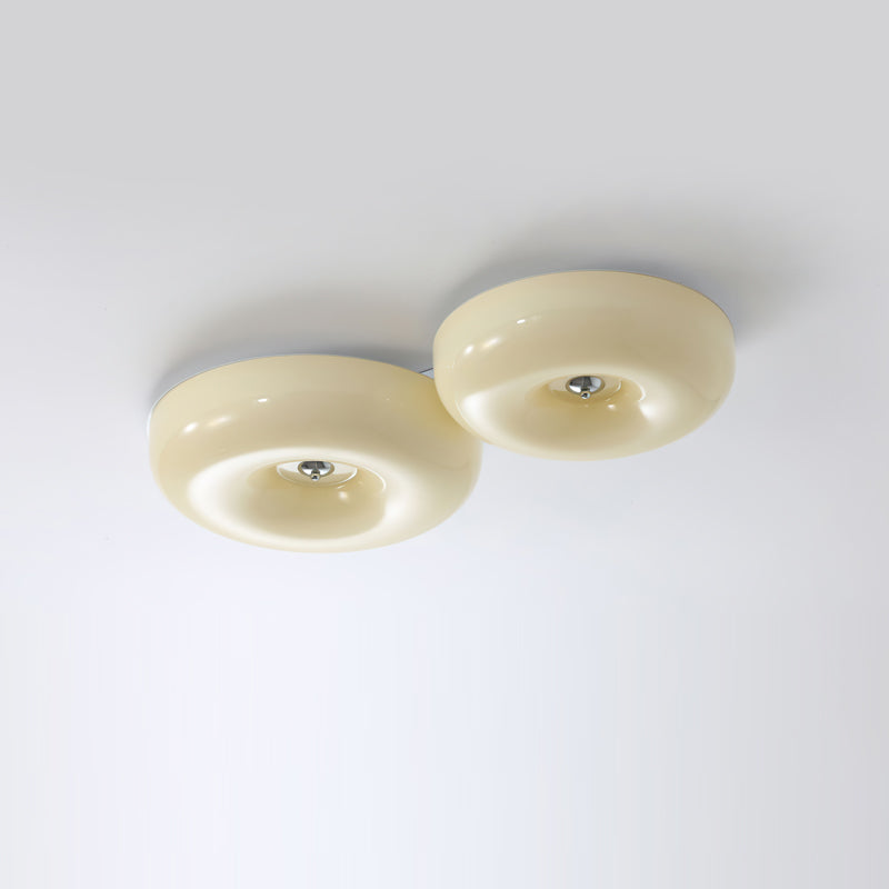 Twin Glossy Dome LED Flush Ceiling Light