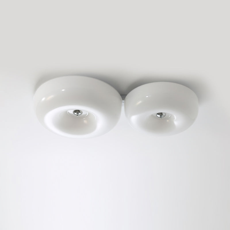 Twin Glossy Dome LED Flush Ceiling Light