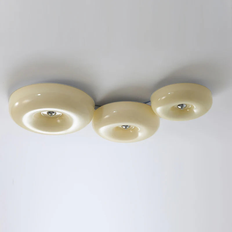 Twin Glossy Dome LED Flush Ceiling Light