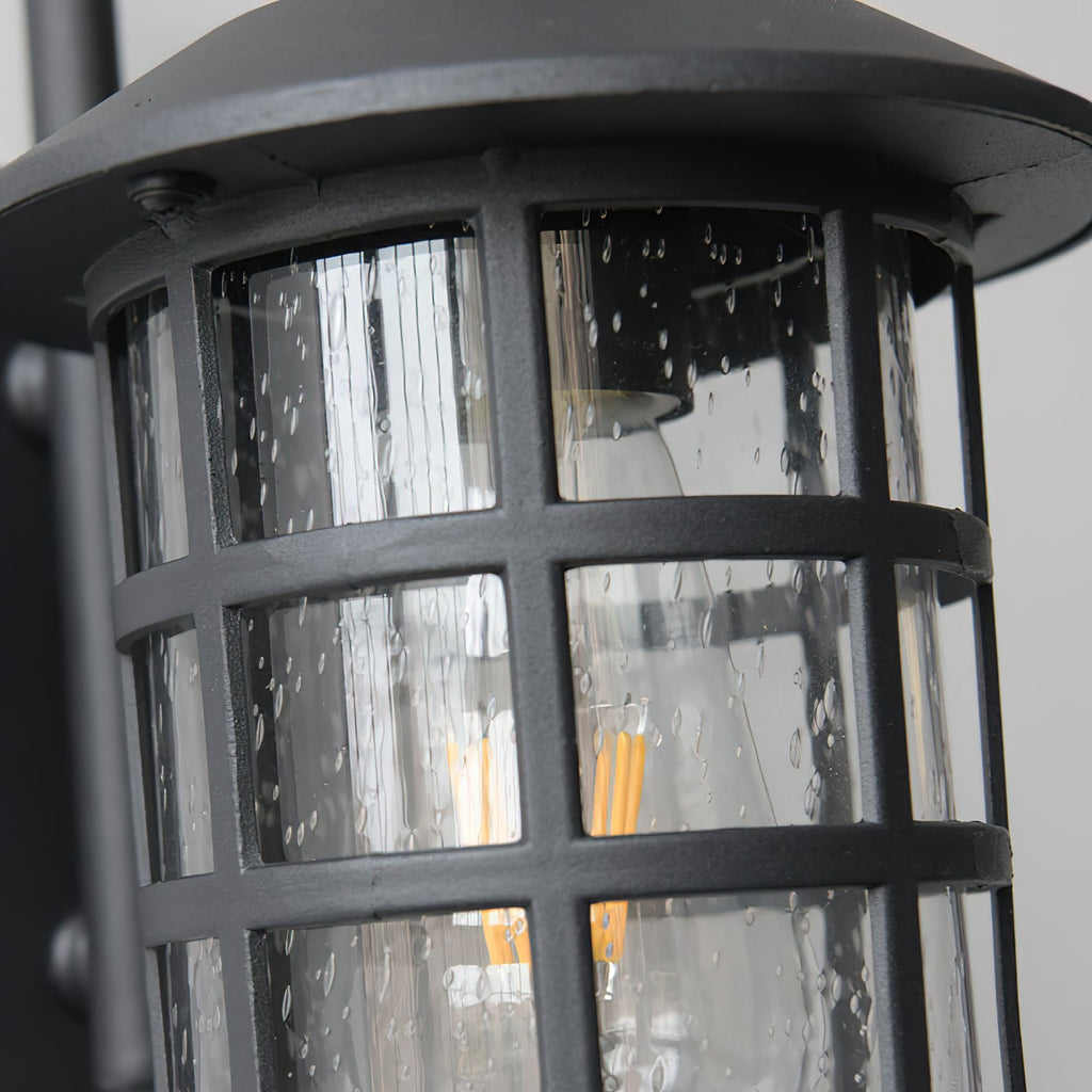 Seeded Glass Lantern Outdoor Wall Light