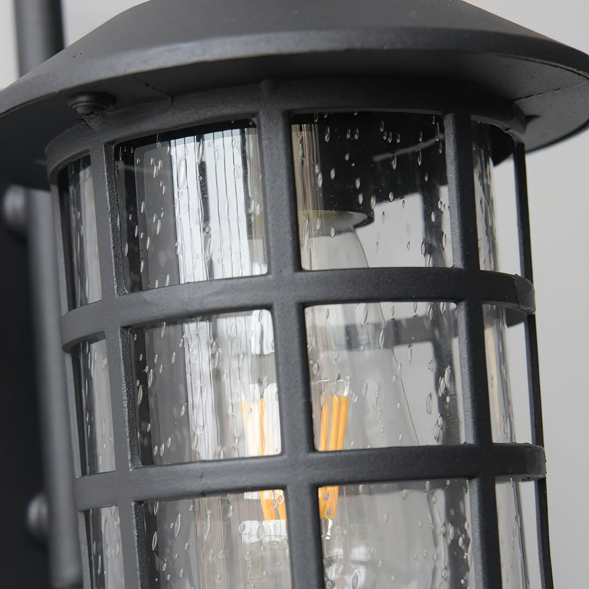 Seeded Glass Lantern Outdoor Wall Light