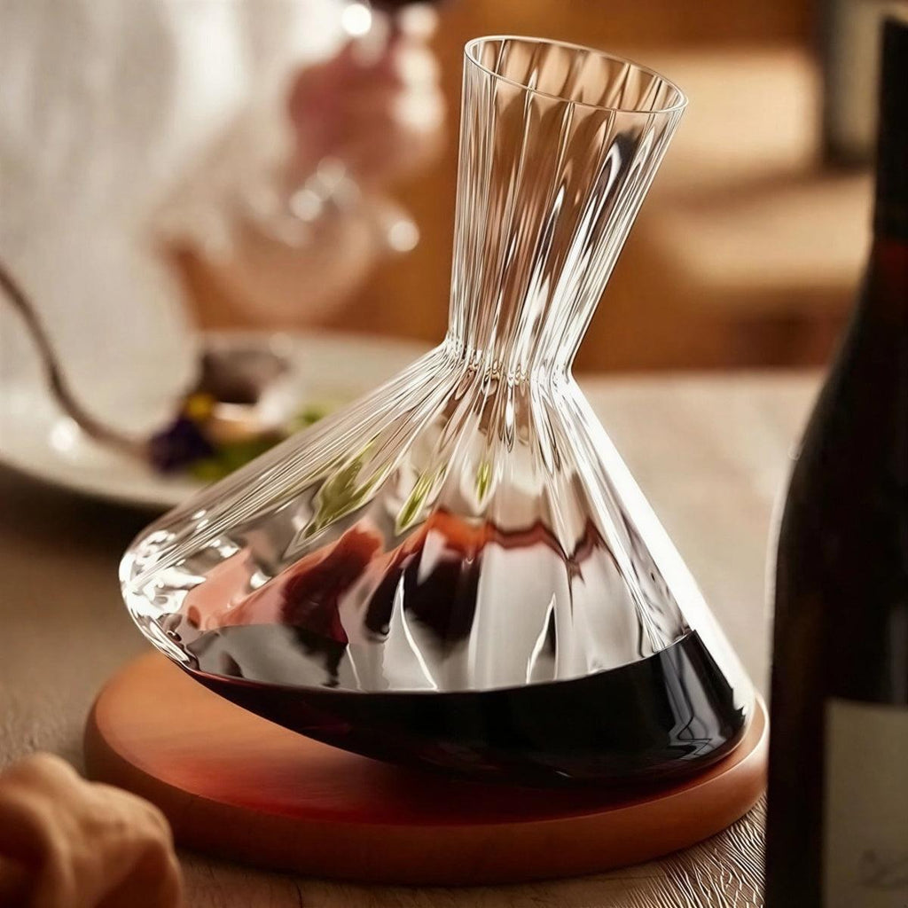 Gyroscopic Rotating Crystal Wine Decanter