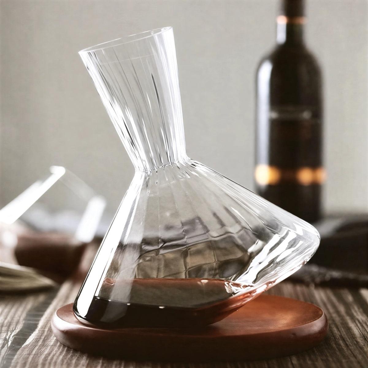 Gyroscopic Rotating Crystal Wine Decanter