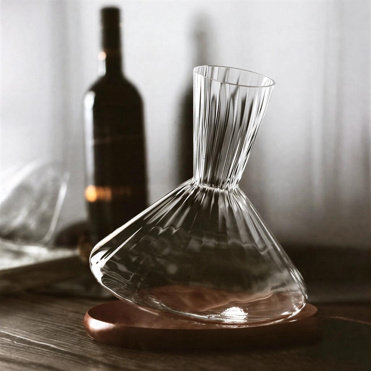 Gyroscopic Rotating Crystal Wine Decanter