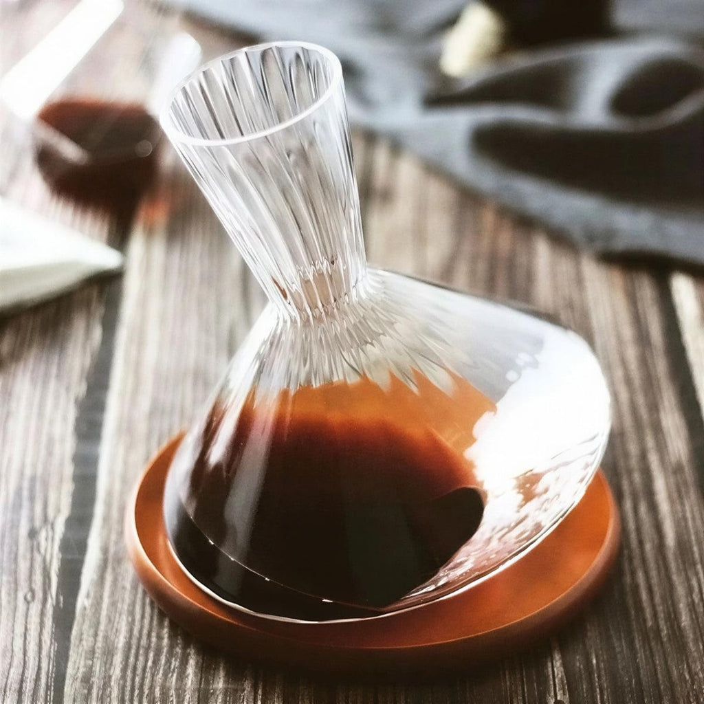 Gyroscopic Rotating Crystal Wine Decanter