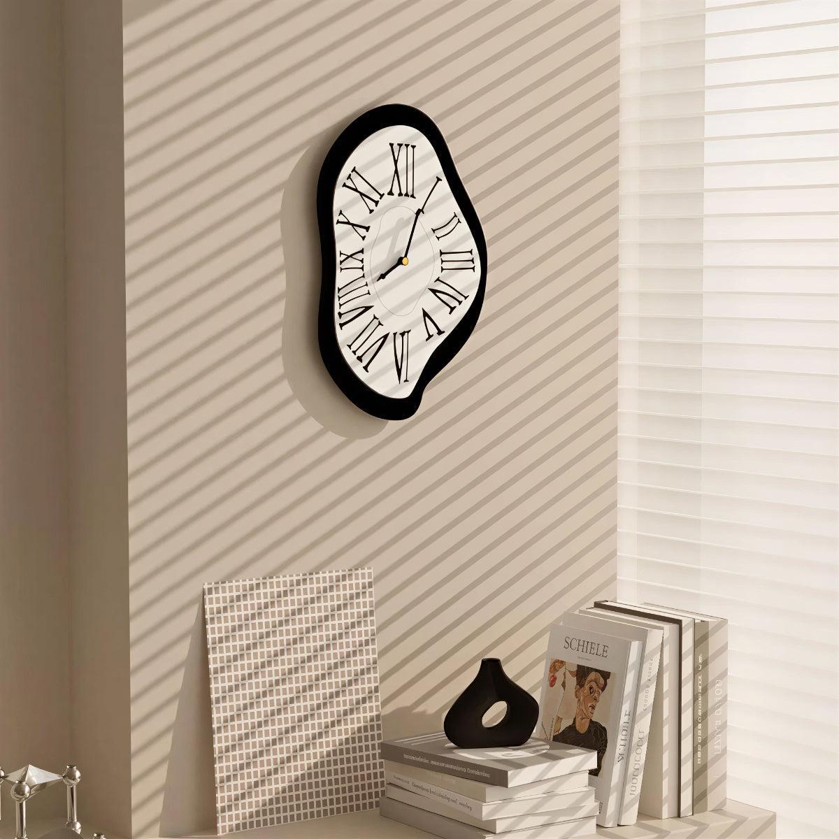 Dali Inspired Melting Wall Clock With Roman Numerals for Home Decor