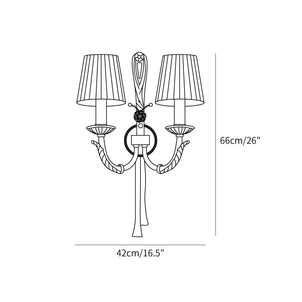 Twin Pleated Shade Tassel Wall Lamp