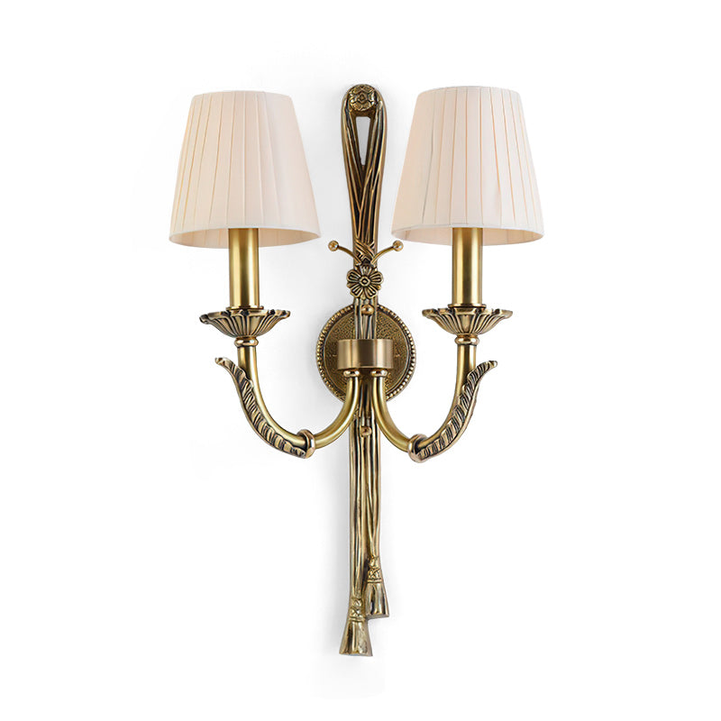 Twin Pleated Shade Tassel Wall Lamp