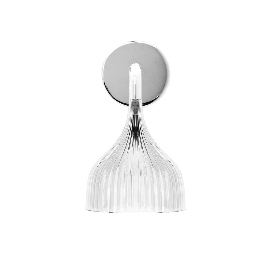 Pleated Bell Shade Curved Arm Wall Light