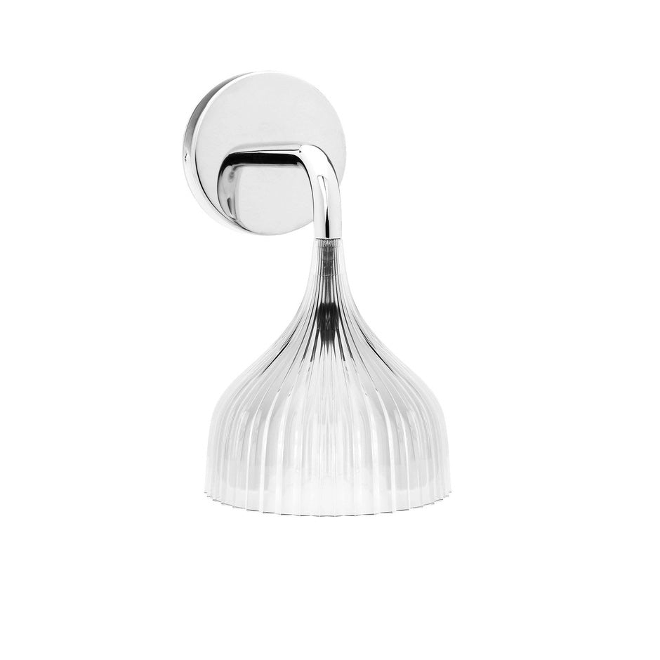 Pleated Bell Shade Curved Arm Wall Light