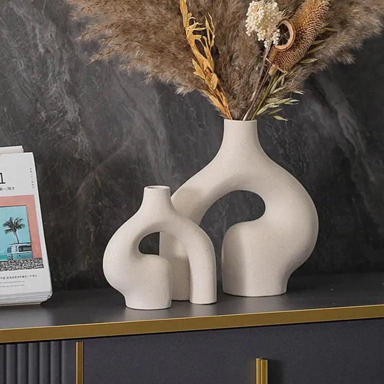 Abstract Arch Hollow Ceramic Vase - view 2