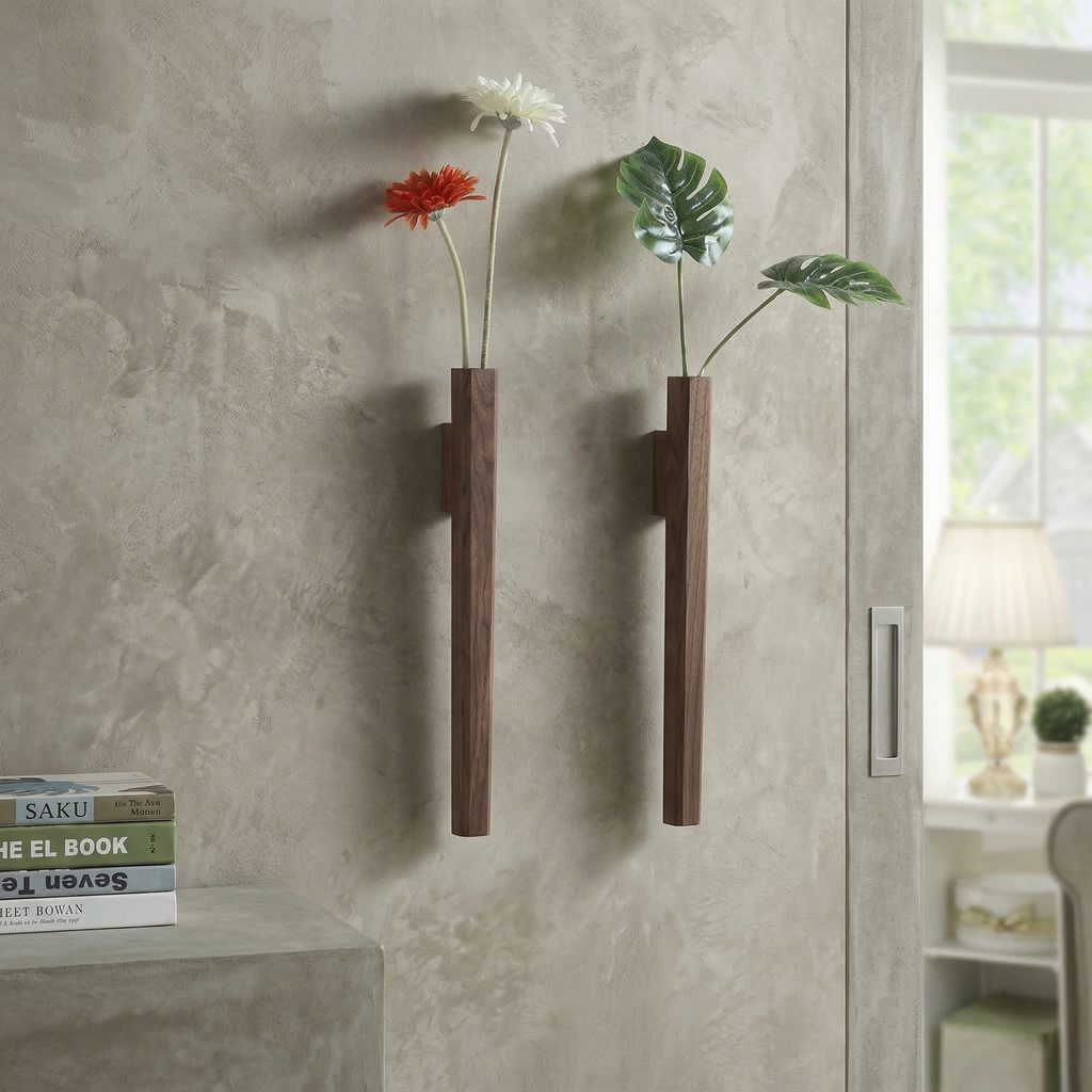 Timber Slimline Wall Vase