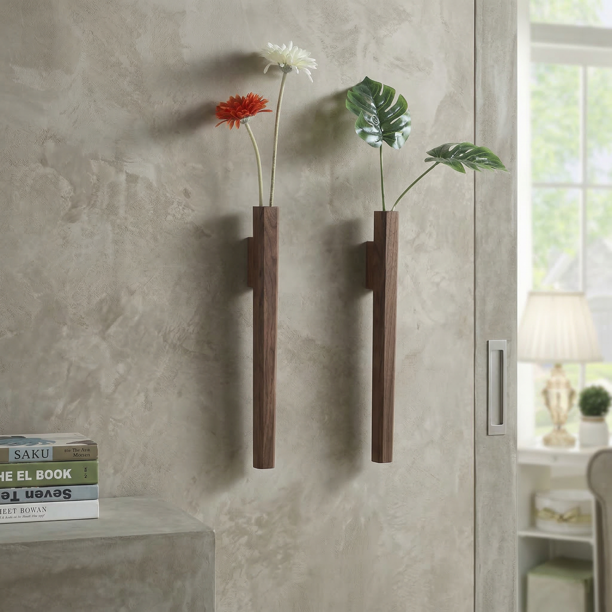 Timber Slimline Wall Vase