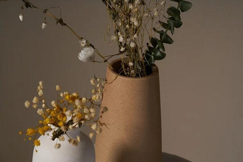 Tapered Speckled Clay Vase - view 7