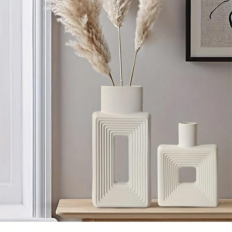 Square Relief Donut Vase - view 3