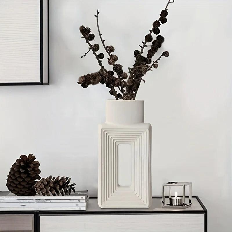 Square Relief Donut Vase - view 4