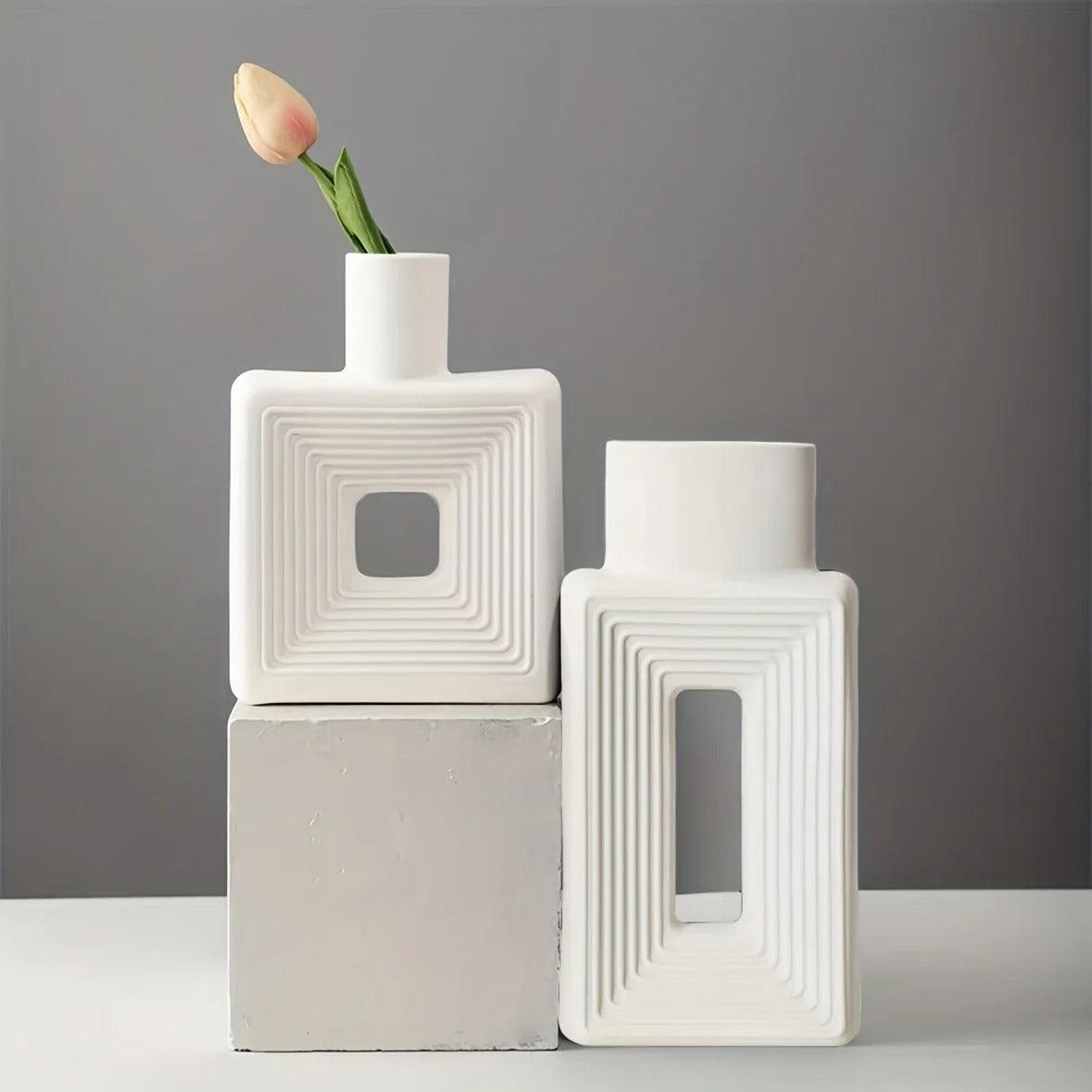 Square Relief Donut Vase - view 5