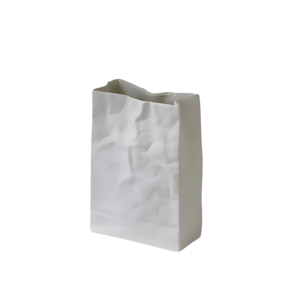 Crumpled Paper Bag Ceramic Vase - view 7