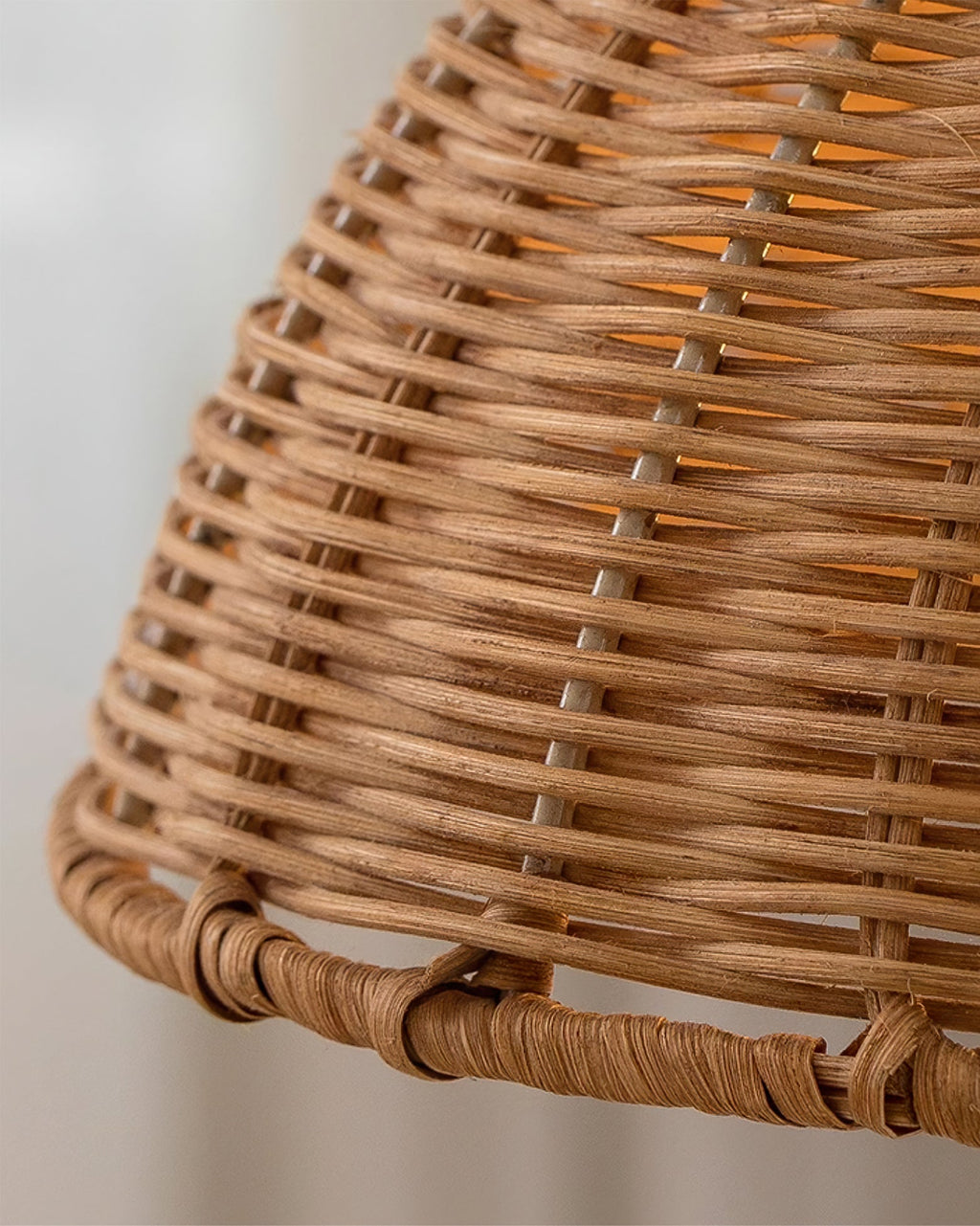 Woven Rattan Cone Pendant Light