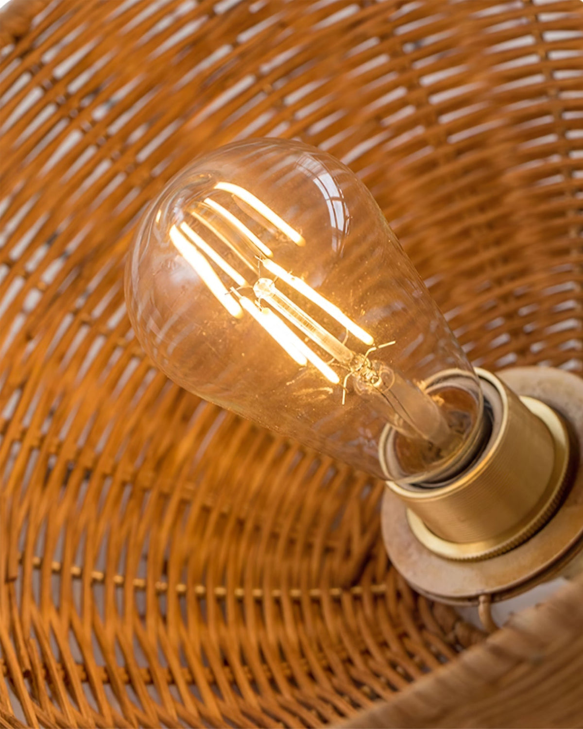 Woven Rattan Cone Pendant Light